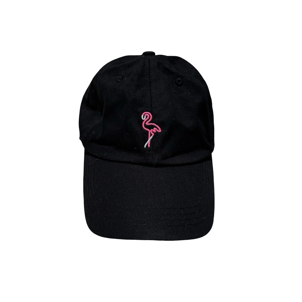 Chubbies Men's Pink Flamingo Embroidered Hat Black Adjustable Size OS